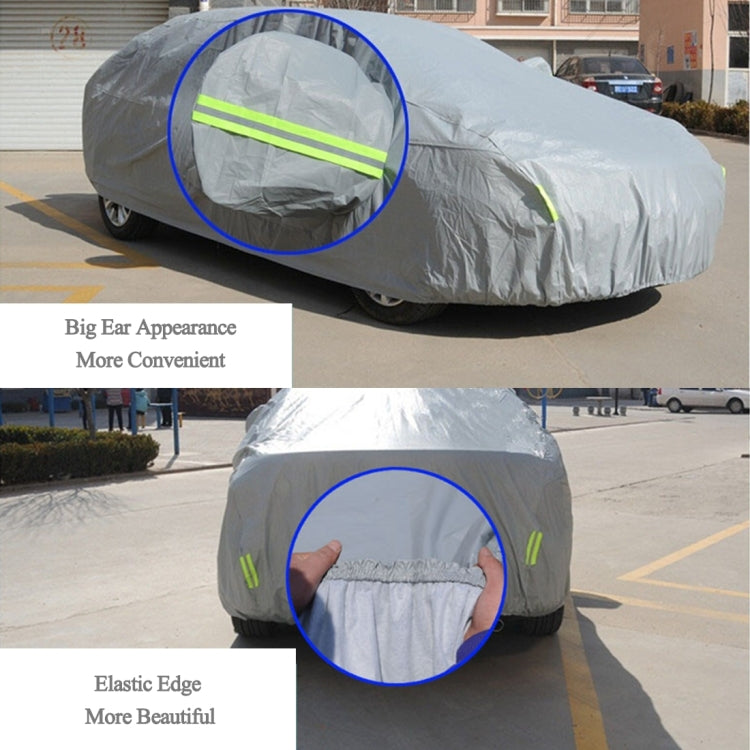 PEVA Anti-Dust Waterproof Sunproof Sedan Car Cover with Warning Strips, Fits Cars up to 4.1m(160 inch) in Length - PE Material by buy2fix | Online Shopping UK | buy2fix