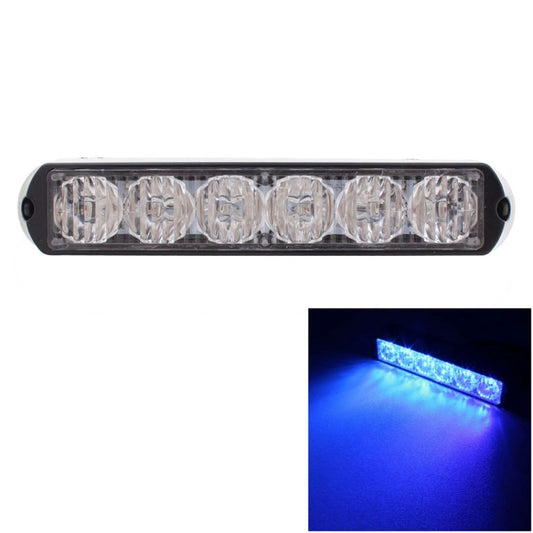 18W 1080LM 6-LED Blue Light Wired Car Flashing Warning Signal Lamp, DC 12-24V, Wire Length: 90cm - In Car by buy2fix | Online Shopping UK | buy2fix