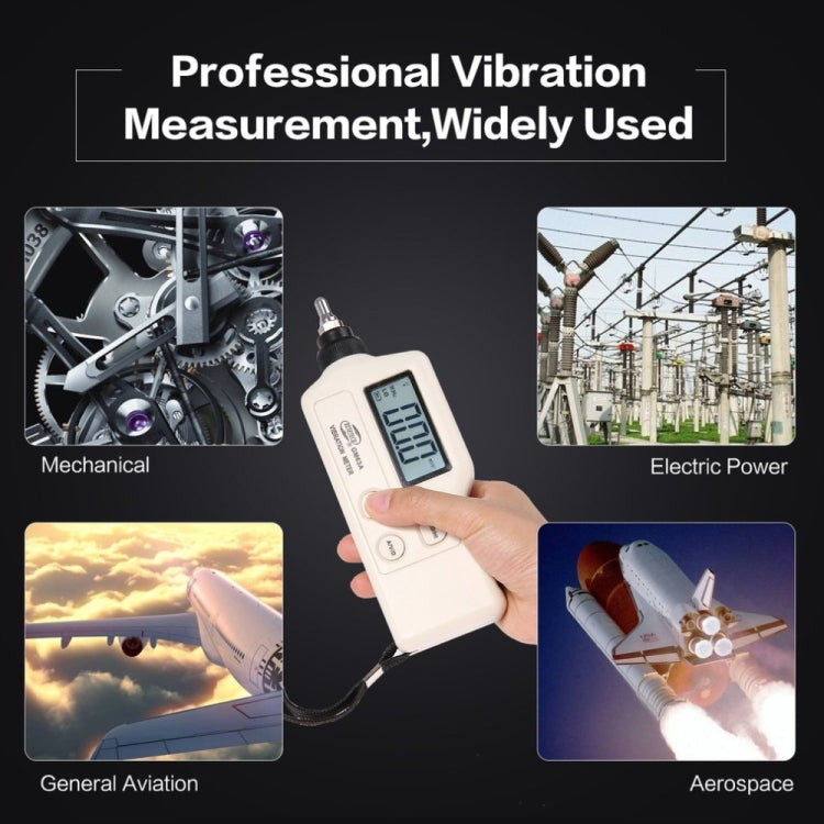 BENETECH GM63A Vibration Meter Digital Tester Vibrometer Analyzer Acceleration Velocity(White) - Other Tester Tool by BENETECH | Online Shopping UK | buy2fix