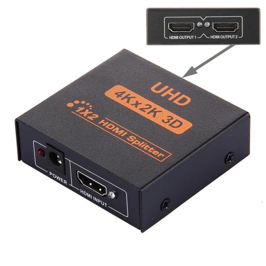 FY1409E Mini V1.3 UHD 4K x 2K 3D 1 x 2 HDMI Splitter(Black) - Computer & Networking by buy2fix | Online Shopping UK | buy2fix