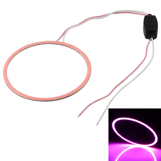 90mm 5W 180LM Angel Eyes Circles Car Headlight COB LED Lights for Vehicles, DC 12-24V(Pink Light) - Eagle Eye Lamps by buy2fix | Online Shopping UK | buy2fix