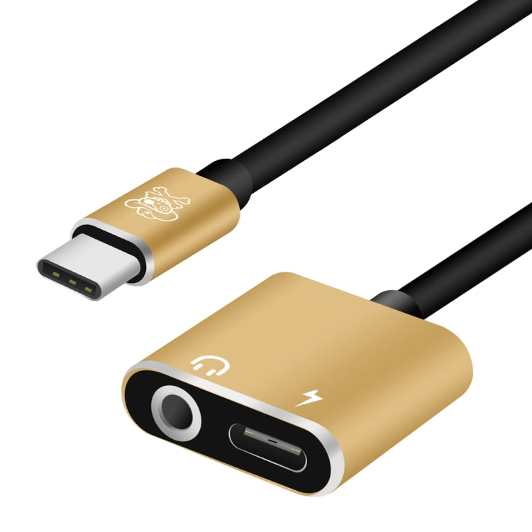 ENKAY Hat-prince HC-10 USB-C / Type-C + 3.5mm Jack to USB-C / Type-C Charge Audio Adapter Cable - Audio Adapter by ENKAY | Online Shopping UK | buy2fix