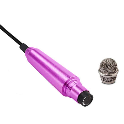 3.5mm Male + 3.5mm Female Ports Mini Household Mobile Phone Sing Song Metal Condenser Microphone, Compatible with IOS / Android System(Magenta) - Apple Accessories by buy2fix | Online Shopping UK | buy2fix
