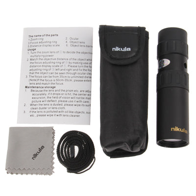 10-30 x 25mm Telescope Monocular for Backpacking / Hiking(Black) - Monocular Binoculars by Nikula | Online Shopping UK | buy2fix