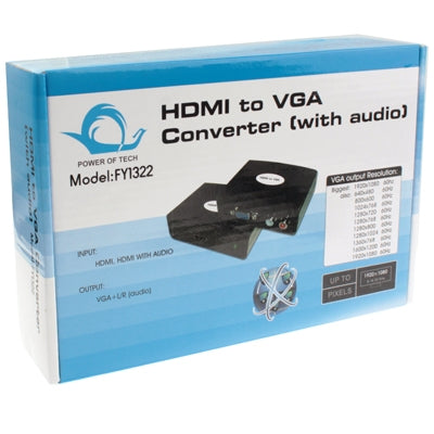 HDMI to VGA Converter with Audio (FY1322)(Black) - VGA Converter by buy2fix | Online Shopping UK | buy2fix