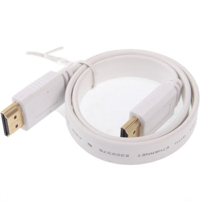 1.4 Version，Gold Plated HDMI to HDMI 19Pin Flat Cable, Support Ethernet, 3D, 1080P, HD TV / Video / Audio etc, Length: 0.5m  (White) - Cable by buy2fix | Online Shopping UK | buy2fix