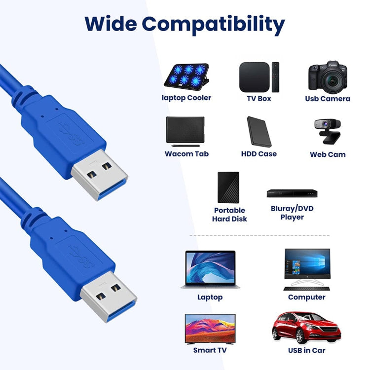 USB 3.0 A Male to A Male AM-AM Extension Cable, Length: 1.8m - USB 3.0 by buy2fix | Online Shopping UK | buy2fix