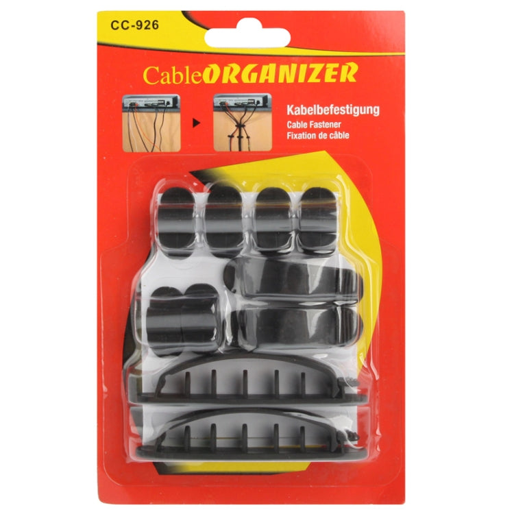 10 in 1 Plastic Flexible Cable Organizer for Electric Wire, CC-926, Random Color Delivery(Black) - Cable Ties & Organizers by buy2fix | Online Shopping UK | buy2fix