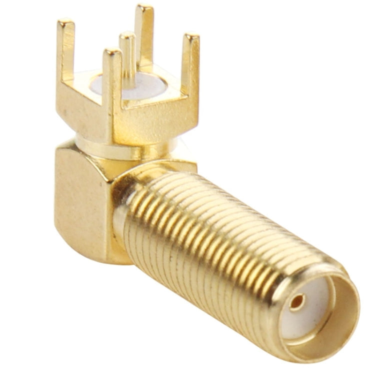 10 PCS Gold Plated SMA Female Right Angle 90 Degrees Panel PCB Mount 4.0mm Square Connector Adapter -  by buy2fix | Online Shopping UK | buy2fix