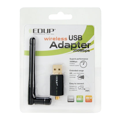 EDUP EP-N1581 Mini USB Wifi 802.11n/g/b 300Mbps 2.4GHz Wireless Adapter External Antenna - USB Network Adapter by EDUP | Online Shopping UK | buy2fix