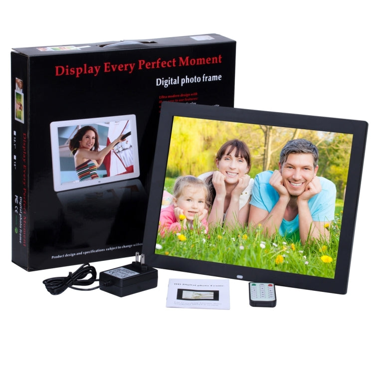 14 inch HD LED Screen Digital Photo Frame with Holder & Remote Control, Allwinner, Alarm Clock / MP3 / MP4 / Movie Player(Black) - Consumer Electronics by buy2fix | Online Shopping UK | buy2fix