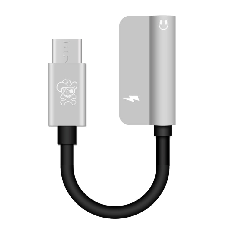 ENKAY Hat-ptince Type-C to Type-C&3.5mm Jack Charge Audio Adapter Cable, For Galaxy, HTC, Google, LG, Sony, Huawei, Xiaomi, Lenovo and Other Android Phone(Silver) - Audio Adapter by ENKAY | Online Shopping UK | buy2fix