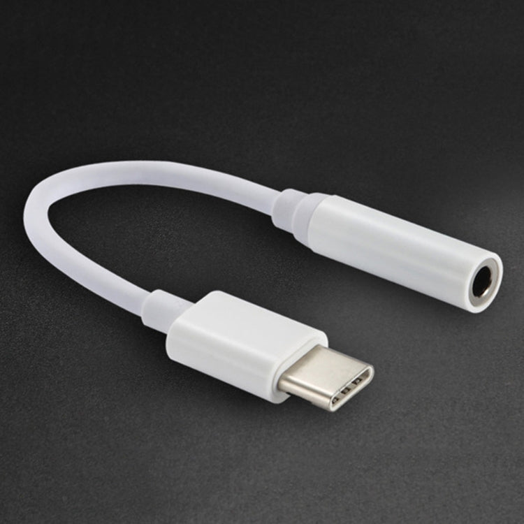 12.5cm USB-C / Type-C Male to 3.5mm Audio Female Adapter Converter(White) - Type-C Adapter by buy2fix | Online Shopping UK | buy2fix