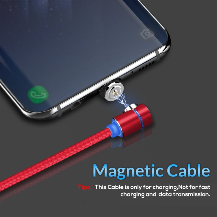 TOPK 1m 2.4A Max USB to USB-C / Type-C 90 Degree Elbow Magnetic Charging Cable with LED Indicator(Red) - Mobile Accessories by TOPK | Online Shopping UK | buy2fix