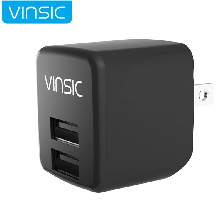 Vinsic 12W 5V 2.4A Output Dual USB Wall Charger USB Charger Adapter - USB Charger by VINSIC | Online Shopping UK | buy2fix