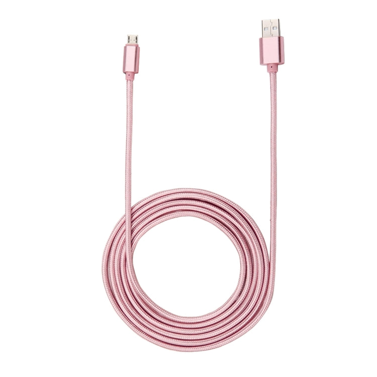 2m Woven Style Metal Head 84 Cores Micro USB to USB 2.0 Data / Charger Cable, For Samsung / Huawei / Xiaomi / Meizu / LG / HTC and Other Smartphones(Rose Gold) - Micro USB Cable by buy2fix | Online Shopping UK | buy2fix