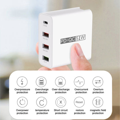 WLX-A6 4 Ports Quick Charging USB Travel Charger Power Adapter, US Plug - Apple Accessories by buy2fix | Online Shopping UK | buy2fix