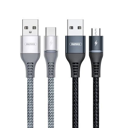 REMAX RC-152M 1m 2.4A USB to Micro USB Colorful Breathing Data Cable (Silver) - Micro USB Cable by REMAX | Online Shopping UK | buy2fix