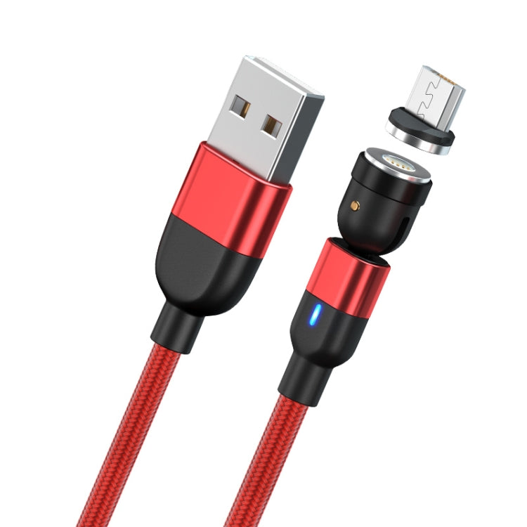 1m 3A Output USB to Micro USB 540 Degree Rotating Magnetic Data Sync Charging Cable (Red) - Mobile Accessories by buy2fix | Online Shopping UK | buy2fix