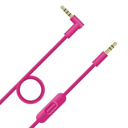 ZS0087 3.5mm Male to Male Earphone Cable with Mic & Wire-controlled, Cable Length: 1.4m(Rose Red) - Headset Accessories by buy2fix | Online Shopping UK | buy2fix