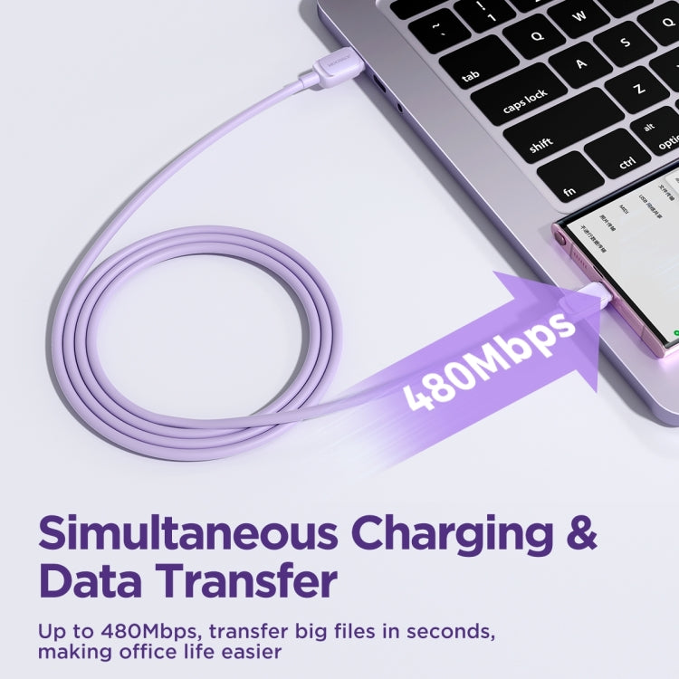 JOYROOM S-AC027A14 Multi-Color Series 3A USB to USB-C / Type-C Fast Charging Data Cable, Length:1.2m(Purple) -  by JOYROOM | Online Shopping UK | buy2fix