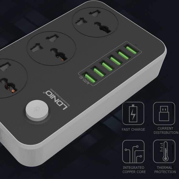 LDNIO SC3604 6 x USB Ports Multi-function Travel Home Office Socket, Cable Length: 2m, UK Plug - Consumer Electronics by LDNIO | Online Shopping UK | buy2fix