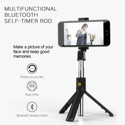 K10 Bluetooth 4.0 Mobile Phone Adjustable Bluetooth Selfie Stick Self-timer Pole Tripod (White) - Consumer Electronics by buy2fix | Online Shopping UK | buy2fix