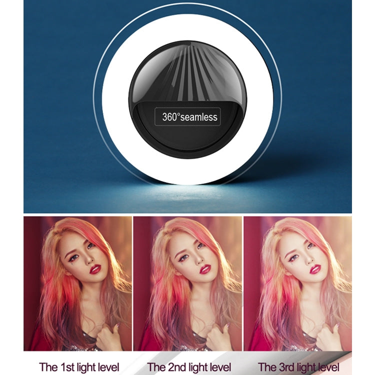 RK34 Rechargeable Beauty Selfie Light Selfie Clip Flash Fill Light (Black) - Consumer Electronics by buy2fix | Online Shopping UK | buy2fix