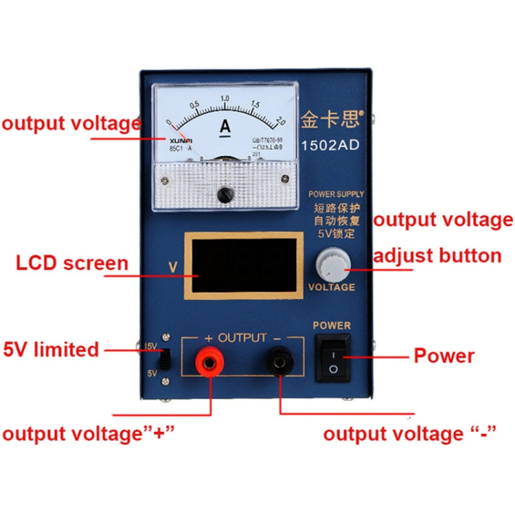 Kaisi KS-1502AD 15V 2A DC Power Supply Voltage Regulator Stabilizer Ammeter Adjustable Power Supply Repair Tools , US Plug - Power Supply by Kaisi | Online Shopping UK | buy2fix