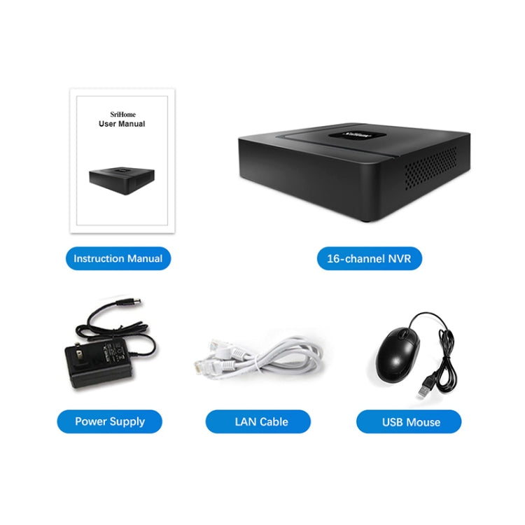 SriHome NVS003 4K Ultra HD 16 Channel Network Video Recorder, UK Plug - Security by SriHome | Online Shopping UK | buy2fix
