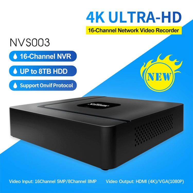 SriHome NVS003 4K Ultra HD 16 Channel Network Video Recorder, AU Plug - Security by SriHome | Online Shopping UK | buy2fix