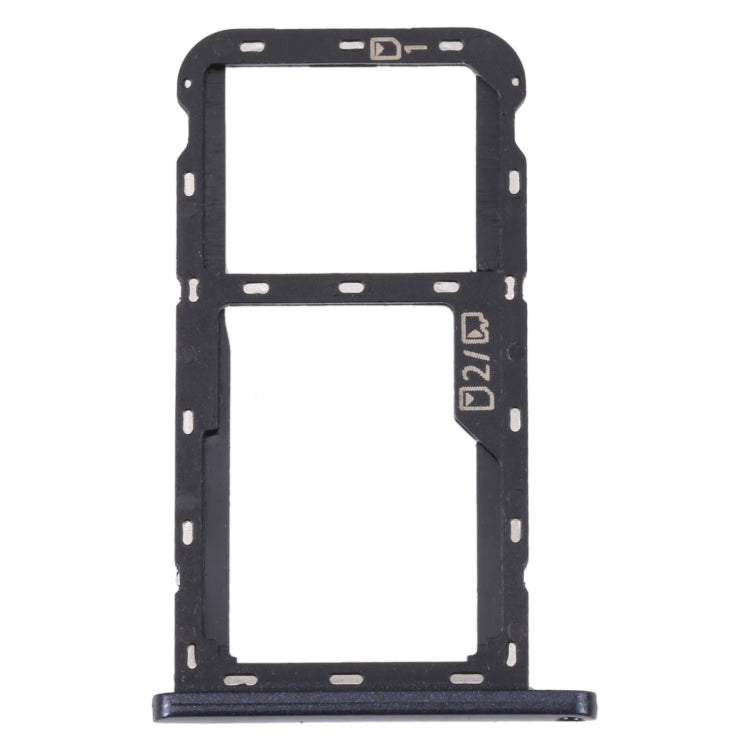 For ZTE Blade A52 SIM Card Tray + SIM Card Tray / Micro SD Card Tray (Grey) - Repair & Spare Parts by buy2fix | Online Shopping UK | buy2fix