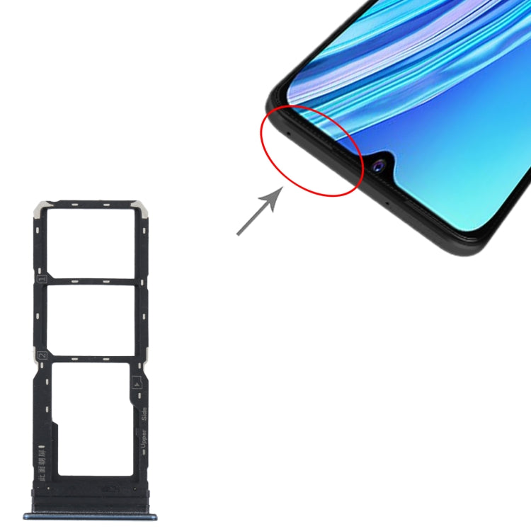 For vivo Y21 2021 / Y21S / Y21T / Y21T India SIM Card Tray + SIM Card Tray + Micro SD Card Tray (Dark Blue) - Repair & Spare Parts by buy2fix | Online Shopping UK | buy2fix