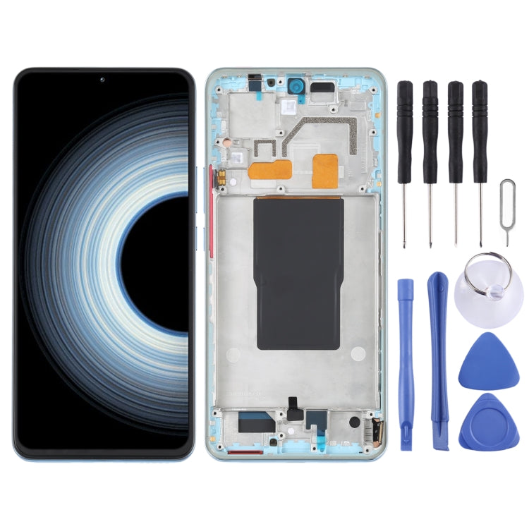 Original AMOLED LCD Screen For Xiaomi Redmi K50 Ultra / 12T / 12T Pro Digitizer Full Assembly with Frame (Blue) - Repair & Spare Parts by buy2fix | Online Shopping UK | buy2fix