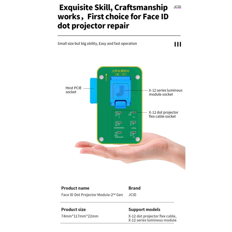 JC F2 Dot Matrix Module Testing 2nd Gen For iPhone X~12 Series - Repair Platform by JC | Online Shopping UK | buy2fix