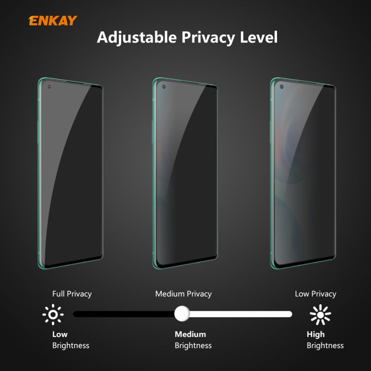 For OnePlus 8 ENKAY Hat-Prince 0.26mm 9H 3D Curved Heat Bending Privacy Anti-spy Full Screen Tempered Glass Film - Huawei Tempered Glass by ENKAY | Online Shopping UK | buy2fix