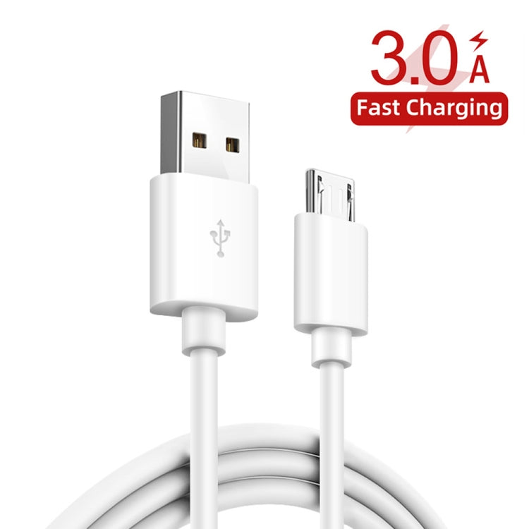 2 in 1 1m USB to Micro USB Data Cable + 30W QC 3.0 4 USB Interfaces Mobile Phone Tablet PC Universal Quick Charger Travel Charger Set, UK Plug(White) - Mobile Accessories by buy2fix | Online Shopping UK | buy2fix