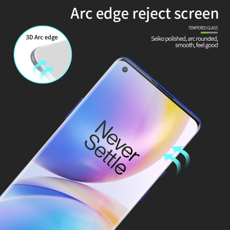 For OnePlus 8 Pro MOFI 9H 3D Explosion Proof Thermal Bending Full Screen Covered Tempered Glass Film(Black) - OnePlus Tempered Glass by MOFI | Online Shopping UK | buy2fix