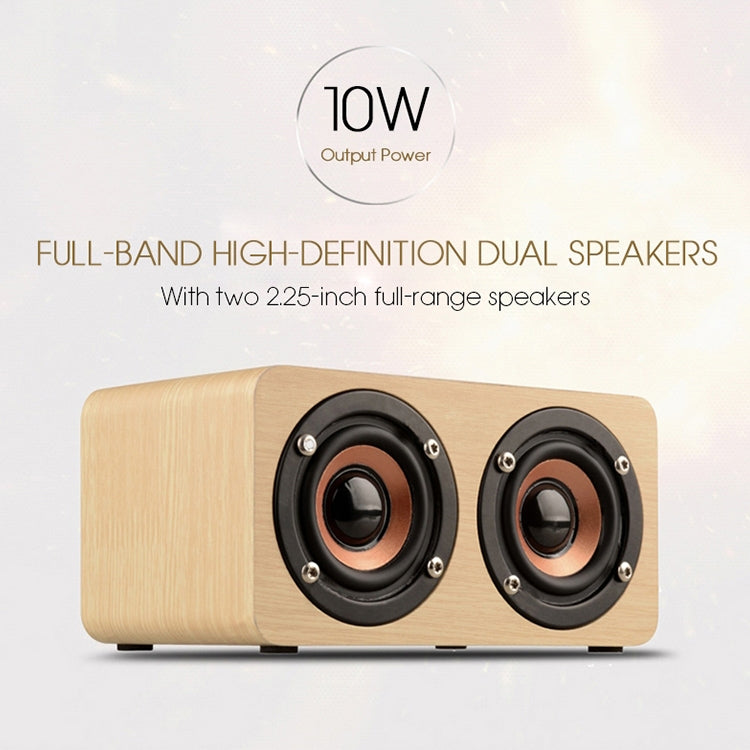 W5 Portable HiFi Shock Bass Wooden Bluetooth Speaker(Dark Brown) - Mini Speaker by buy2fix | Online Shopping UK | buy2fix