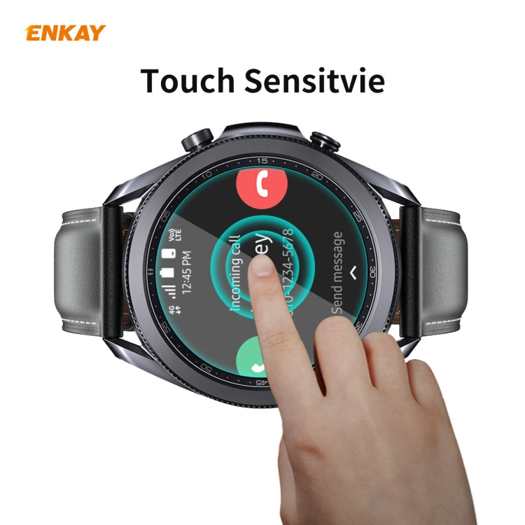 For Samsung Galaxy Watch 3 45mm ENKAY Hat-Prince 0.2mm 9H 2.15D Curved Edge Tempered Glass Screen Protector Watch Film - Screen Protector by ENKAY | Online Shopping UK | buy2fix