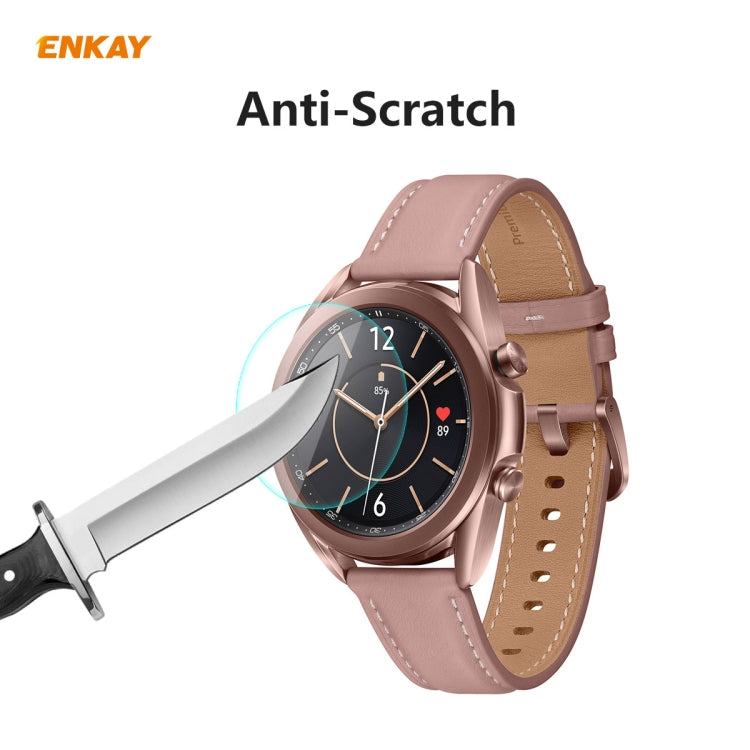 For Samsung Galaxy Watch 3 45mm ENKAY Hat-Prince 0.2mm 9H 2.15D Curved Edge Tempered Glass Screen Protector Watch Film - Screen Protector by ENKAY | Online Shopping UK | buy2fix