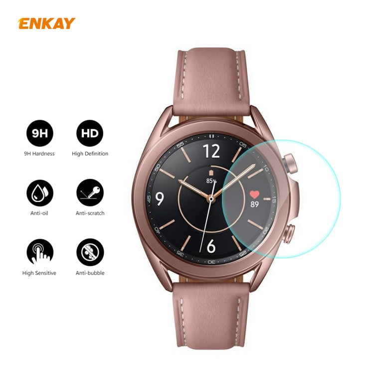 For Samsung Galaxy Watch 3 41mm ENKAY Hat-Prince 0.2mm 9H 2.15D Curved Edge Tempered Glass Screen Protector Watch Film - Screen Protector by ENKAY | Online Shopping UK | buy2fix