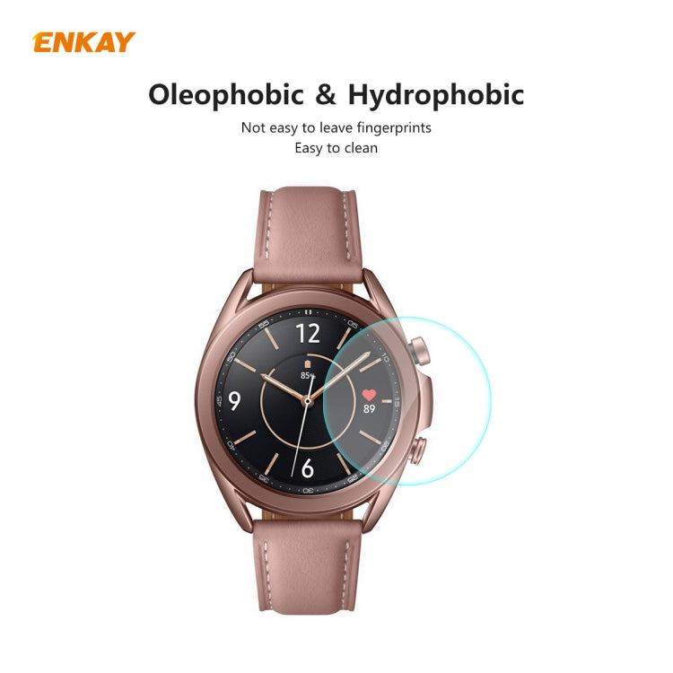 For Samsung Galaxy Watch 3 41mm ENKAY Hat-Prince 0.2mm 9H 2.15D Curved Edge Tempered Glass Screen Protector Watch Film - Screen Protector by ENKAY | Online Shopping UK | buy2fix