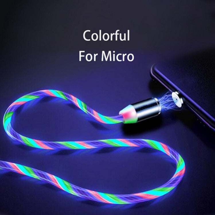 USB to Micro USB Magnetic Suction Colorful Streamer Mobile Phone Charging Cable, Length: 1m(Color Light) - Mobile Accessories by buy2fix | Online Shopping UK | buy2fix