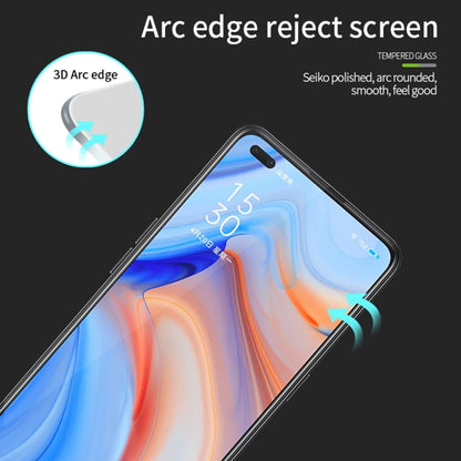 For OPPO Reno4 Z PINWUYO 9H 3D Curved Full Screen Explosion-proof Tempered Glass Film(Black) - OPPO Tempered Glass by PINWUYO | Online Shopping UK | buy2fix