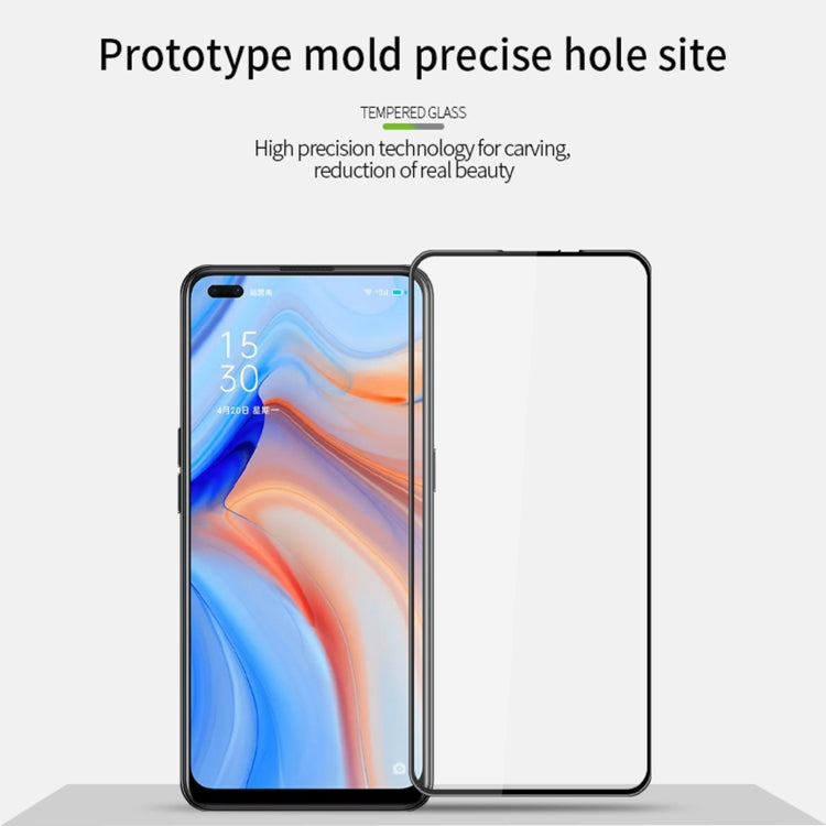 For OPPO Reno4 Z PINWUYO 9H 3D Curved Full Screen Explosion-proof Tempered Glass Film(Black) - OPPO Tempered Glass by PINWUYO | Online Shopping UK | buy2fix