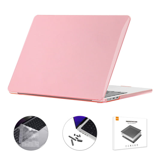 For MacBook Air 13.6 2022/2024 A2681 M2 / A3113 M3 EU Version ENKAY 3 in 1 Crystal Laptop Case with TPU Keyboard Film / Anti-dust Plugs (Pink) - MacBook Air Cases by ENKAY | Online Shopping UK | buy2fix