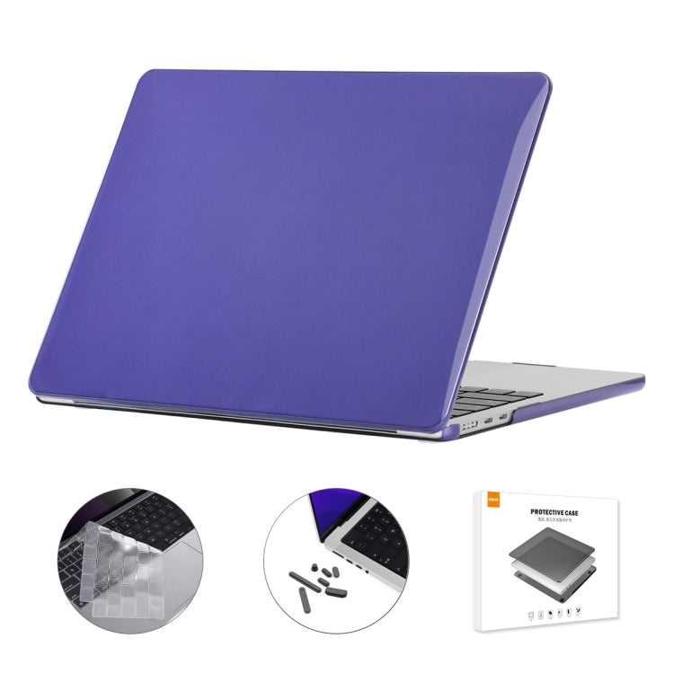 For MacBook Air 13.6 2022/2024 A2681 M2 / A3113 M3 US Version ENKAY 3 in 1 Crystal Laptop Case with TPU Keyboard Film / Anti-dust Plugs (Deep Purple) - MacBook Air Cases by ENKAY | Online Shopping UK | buy2fix