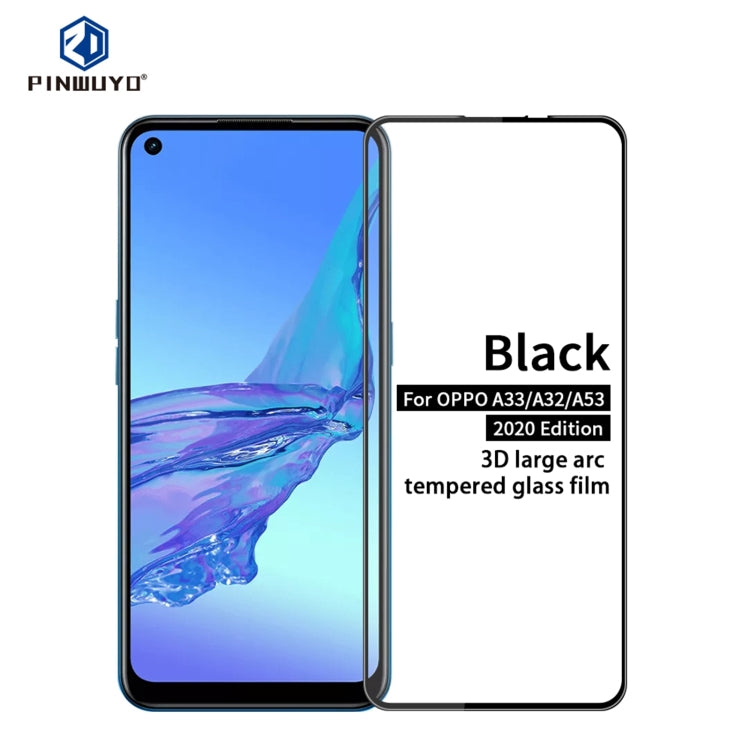 For OPPO A32 / A33 / A53 (2020) PINWUYO 9H 3D Curved Full Screen Explosion-proof Tempered Glass Film(Black) - OPPO Tempered Glass by PINWUYO | Online Shopping UK | buy2fix