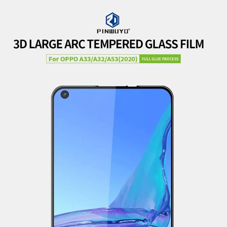 For OPPO A32 / A33 / A53 (2020) PINWUYO 9H 3D Curved Full Screen Explosion-proof Tempered Glass Film(Black) - OPPO Tempered Glass by PINWUYO | Online Shopping UK | buy2fix